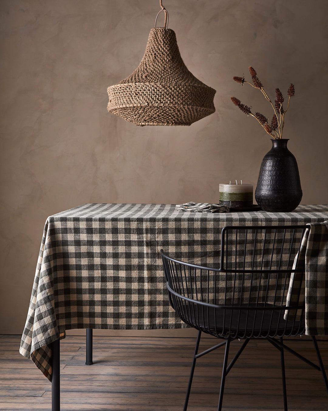 Affari of Sweden - INGRID Bordsduk, Grön/elfenben