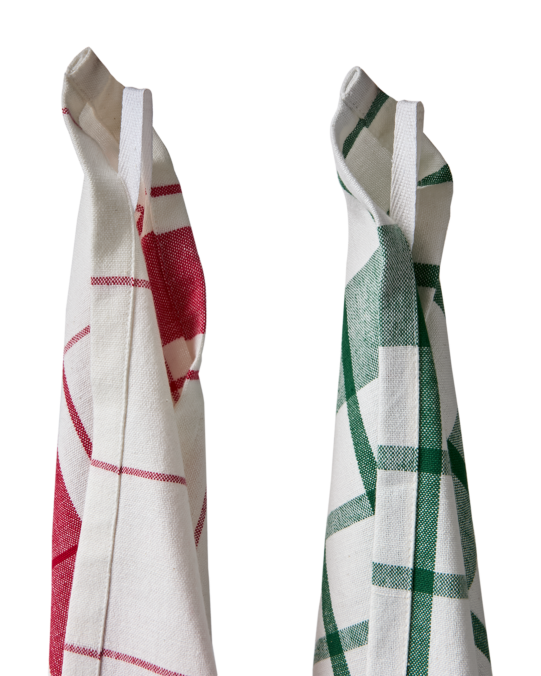 Affari of Sweden - ANDERS Kökshandduk, Natur/grön, natur/röd