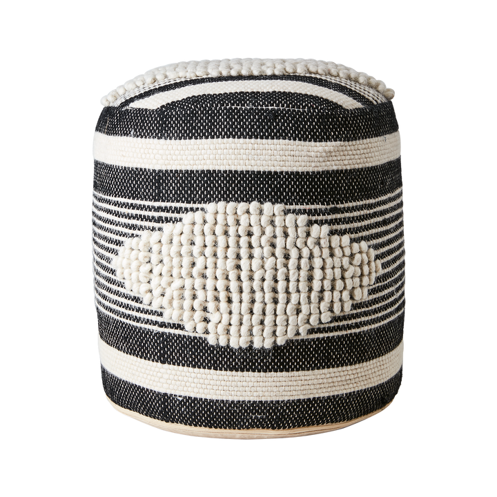 Affari of Sweden - MINNA Sittpuff, Svart/elfenben