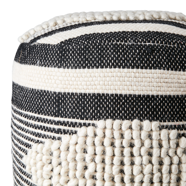 Affari of Sweden - MINNA Sittpuff, Svart/elfenben