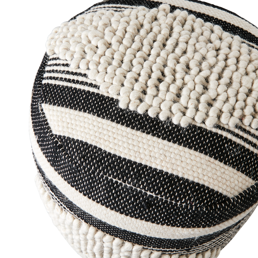 Affari of Sweden - MINNA Sittpuff, Svart/elfenben