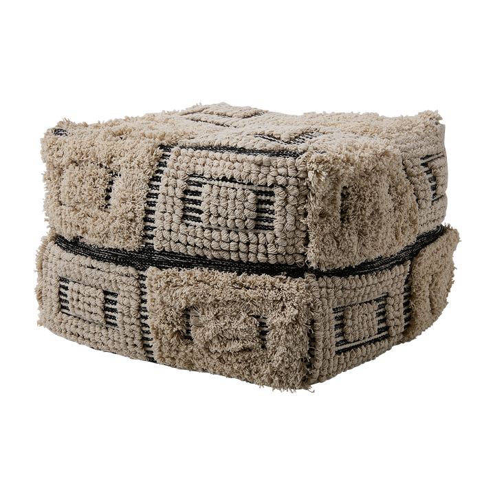 Affari of Sweden - MINNA Sittpuff, Elfenben/svart