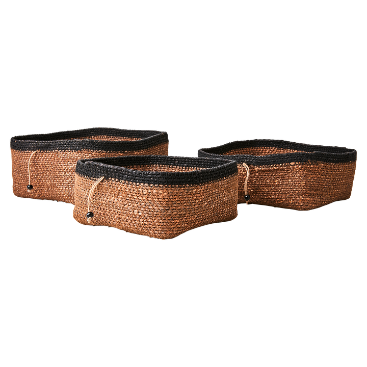 Affari of Sweden - MADIBA Korg, set om 3, Brun/svart