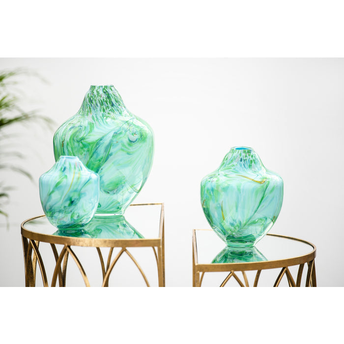 Magnor - Unik skulptur konstglas grön 24 cm