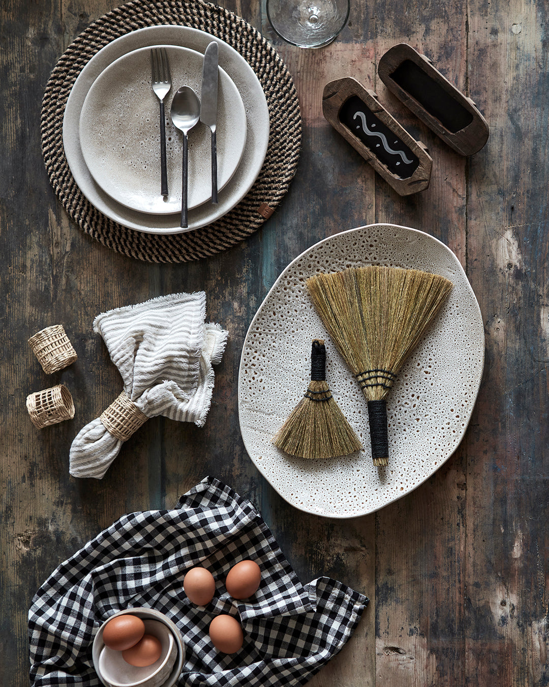 Affari of Sweden - LINE Tallriksunderlägg, Grå/vit