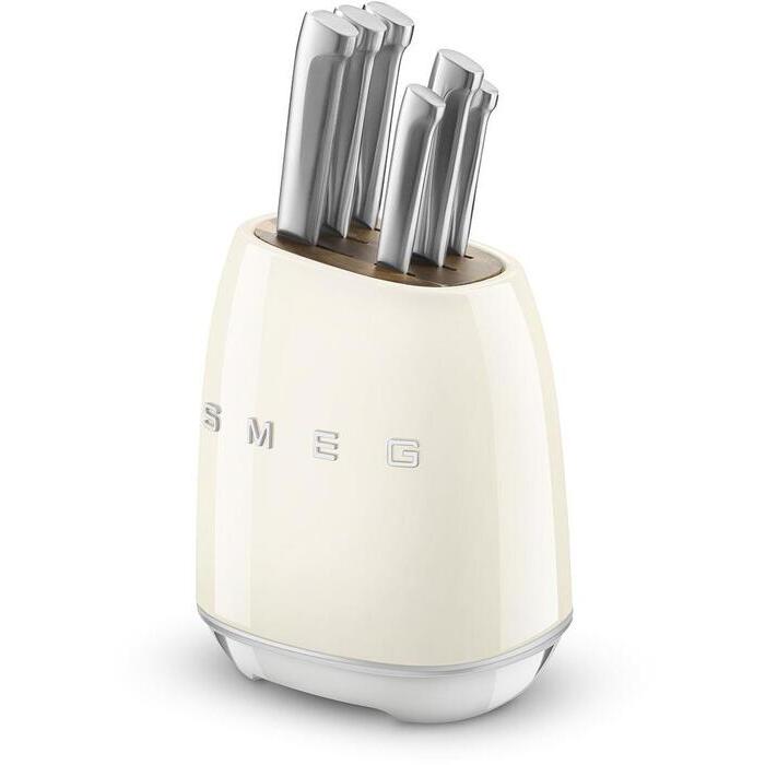 SMEG - KBSF02 Knivblock med 6 knivar Creme