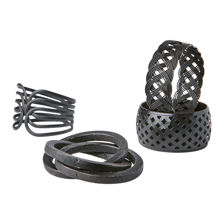 Affari of Sweden - ODIN Servettring, set om 4, Svart