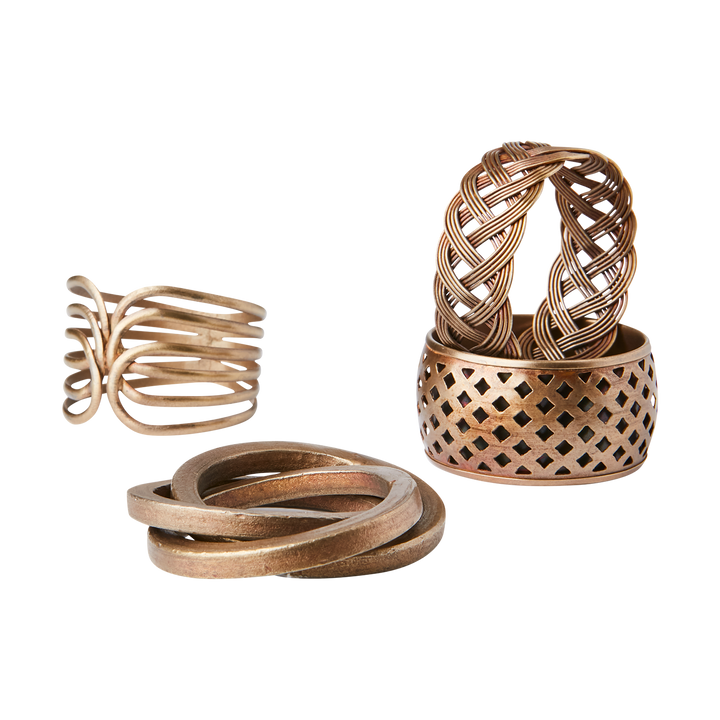 Affari of Sweden - ODIN Servettring, set om 4, Mässingsfärgad