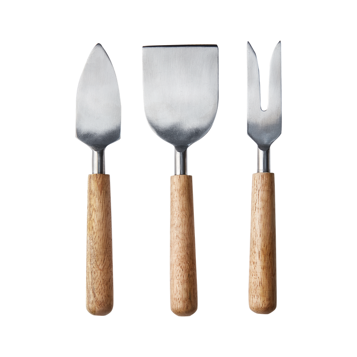 Affari of Sweden - NICO Ostkniv, set om 3, Natur/silverfärgad