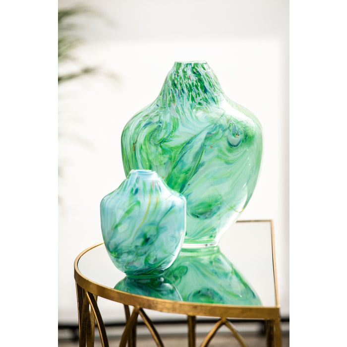 Magnor - Unik skulptur konstglas grön 31 cm