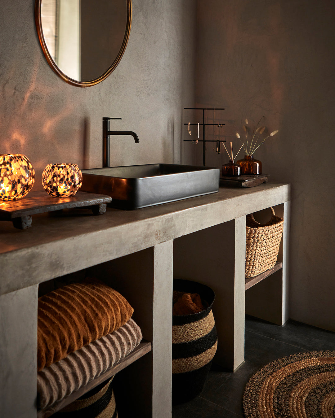 Affari of Sweden - PARTY Värmeljushållare M, Brun/beige/svart