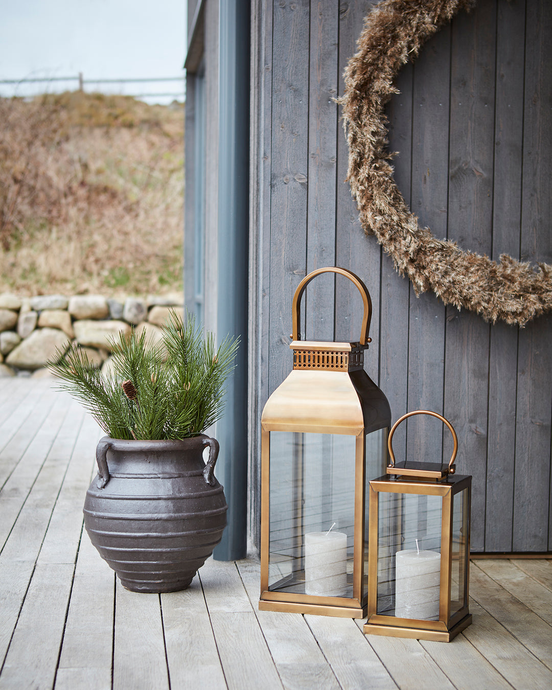 Affari of Sweden - CLINTON Lykta L, Mässingsfärgad