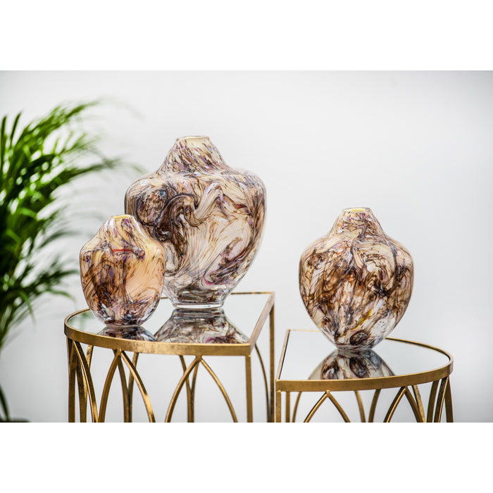 Magnor - Unik skulptur konstglass brun 17 cm