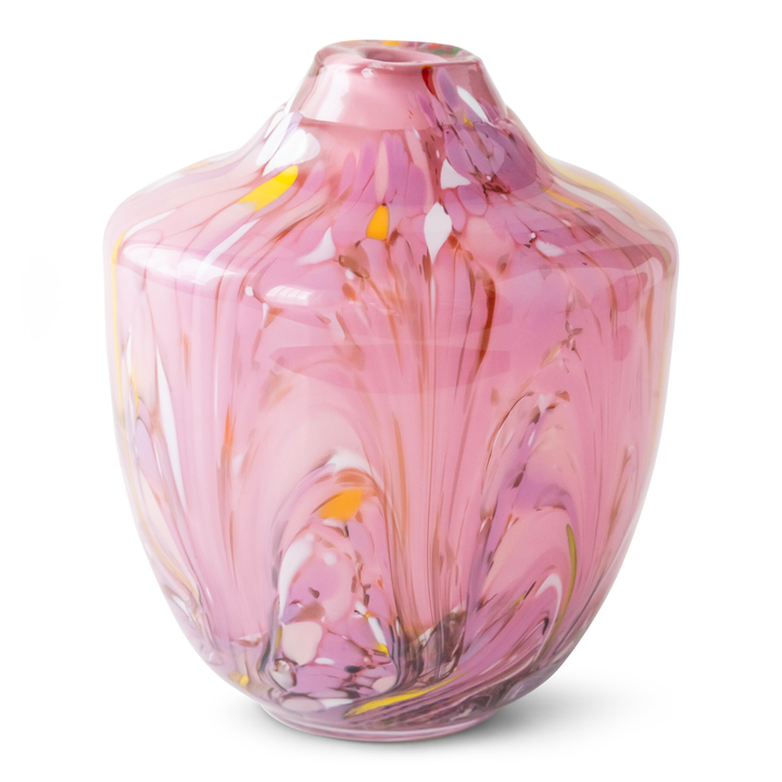 Magnor - Unik skulptur konstglas rosa 17 cm