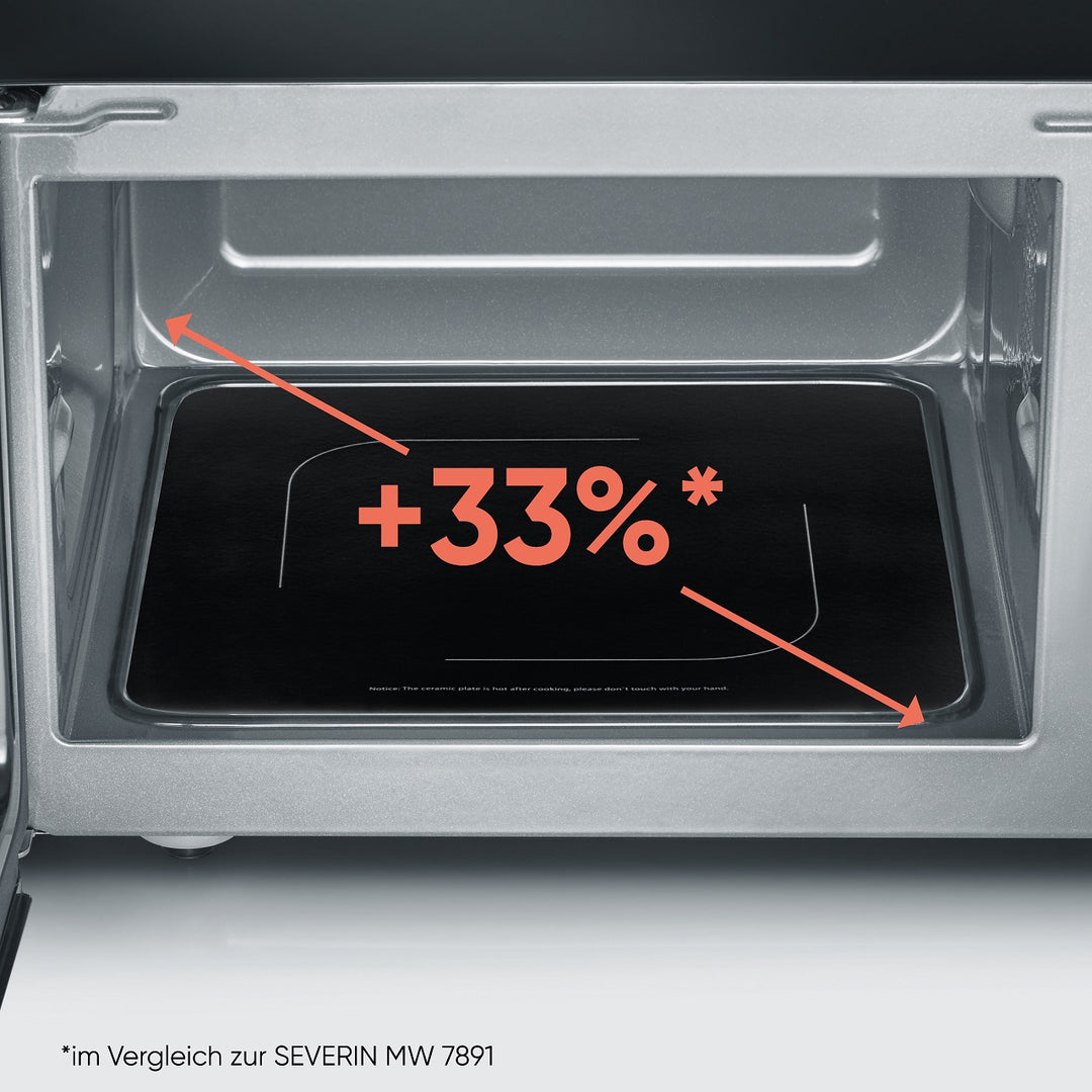 Severin - Mikrovågsugn 800W med keramisk bottenplatta & grillfunktion MW 7762