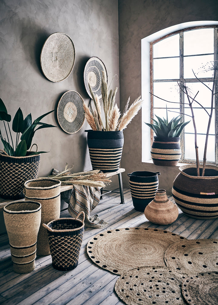 Affari of Sweden - MADIBA Korg, set om 2, Grå/svart/natur